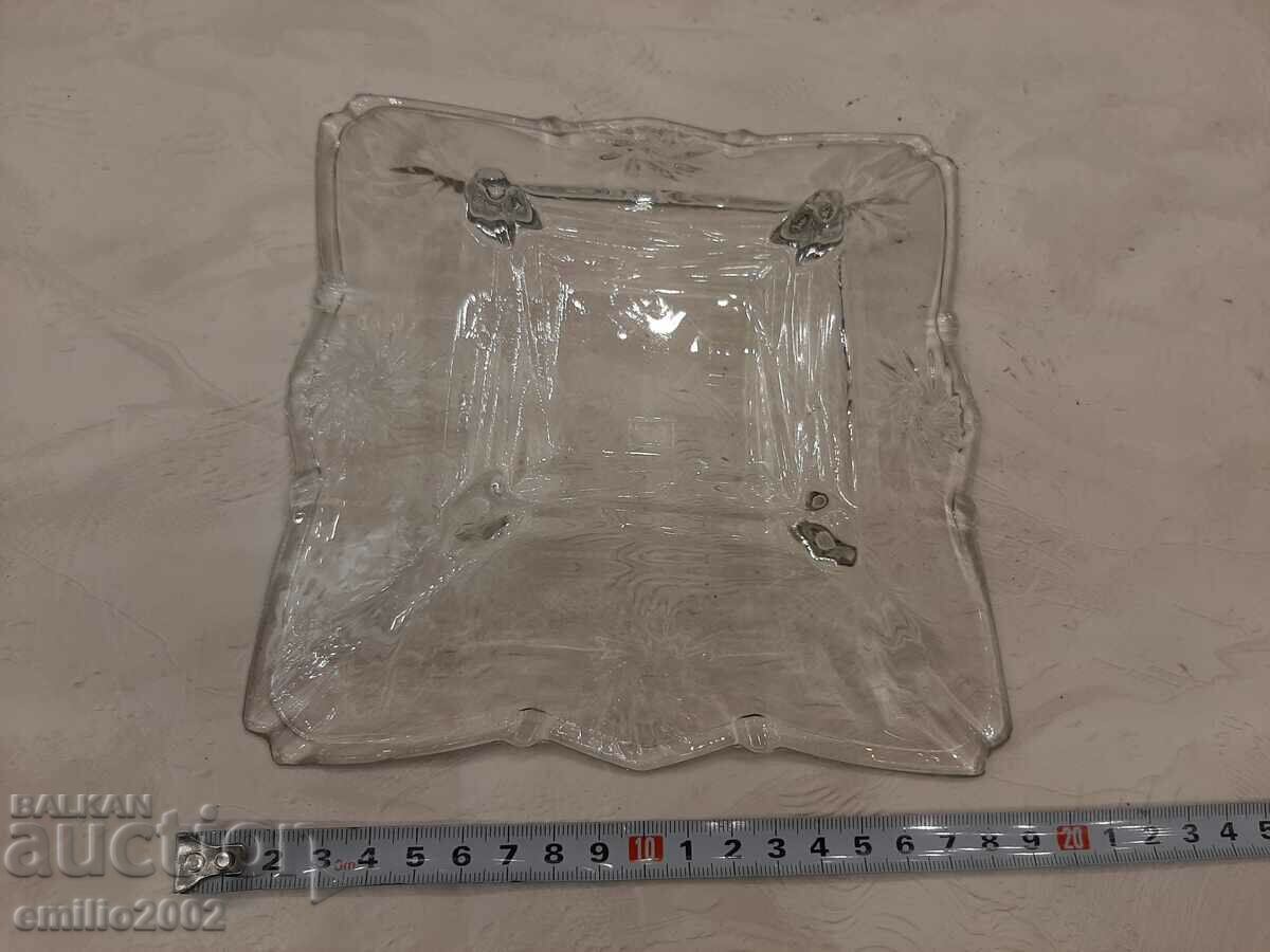 Auction Glass cocktail plate retro soc Auction Glass cocktail plate retro soc