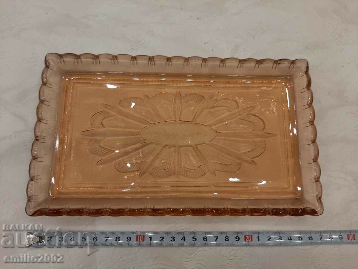 Glass cocktail plate retro soc with price 9.00 BGN | € 4.60 Glass cocktail plate retro soc with price 9.00 BGN | € 4.60