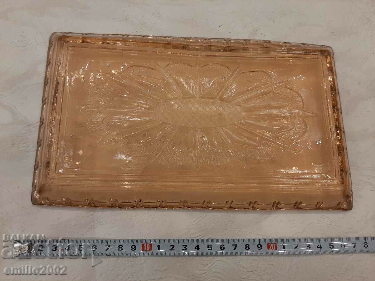 Auction Glass cocktail plate retro soc Auction Glass cocktail plate retro soc