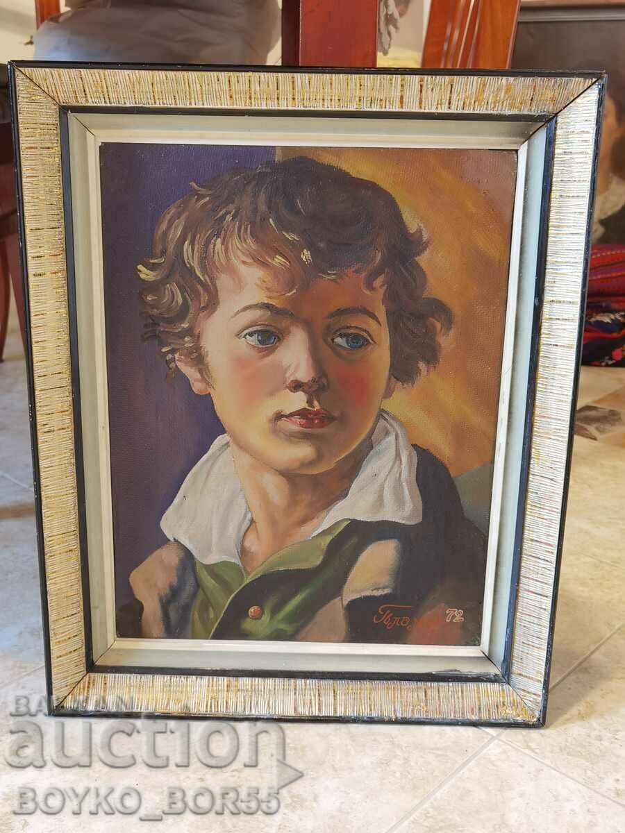 Painting "Portrait of My Son" by Vasily Tropinin, oil paints Painting "Portrait of My Son" by Vasily Tropinin, oil paints