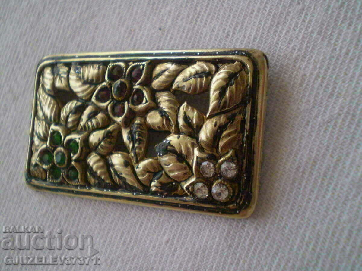 Antique Women's Brooch BRASS and Zirconium - 6 Antique Women's Brooch BRASS and Zirconium - 6