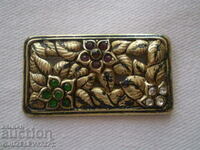 Antique Women's Brooch BRASS and Zirconium