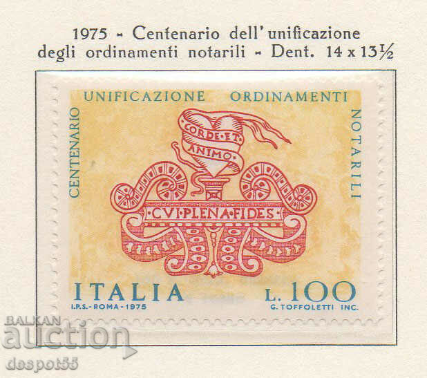 1975. Italy. 100 years of Italian legal organizations.
