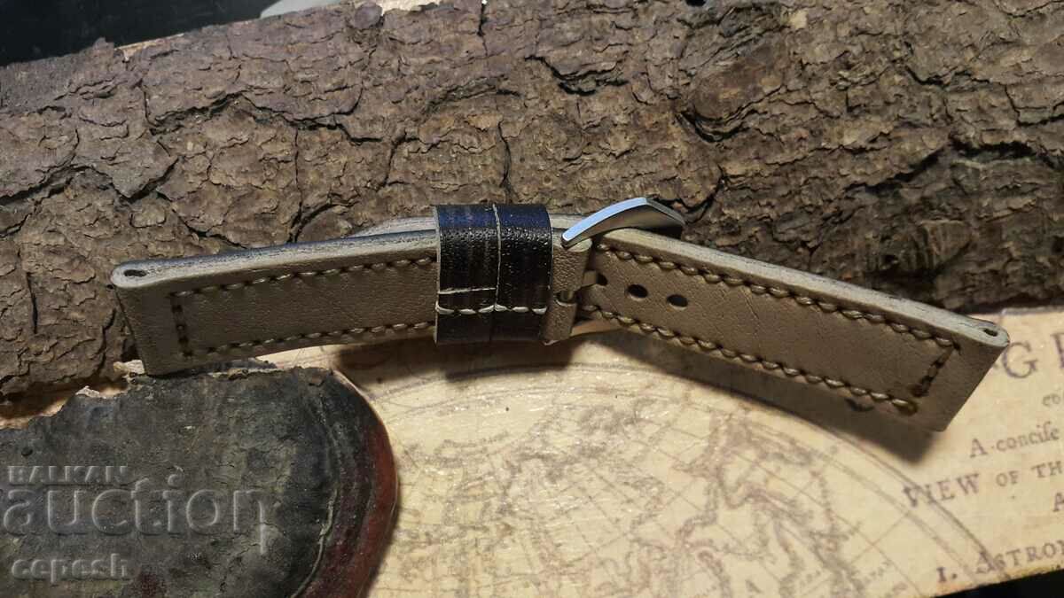 Auction Leather Watch Strap 24mm Genuine Leather Handmade 199 Auction Leather Watch Strap 24mm Genuine Leather Handmade 199