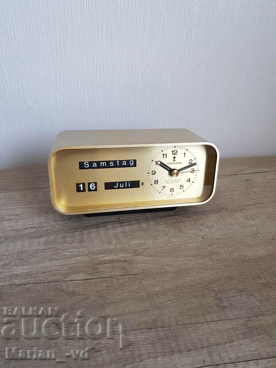 Old Junghans desk clock WITH MONTH DATE AND DAY with price 150.00 BGN | € 76.69 Old Junghans desk clock WITH MONTH DATE AND DAY with price 150.00 BGN | € 76.69