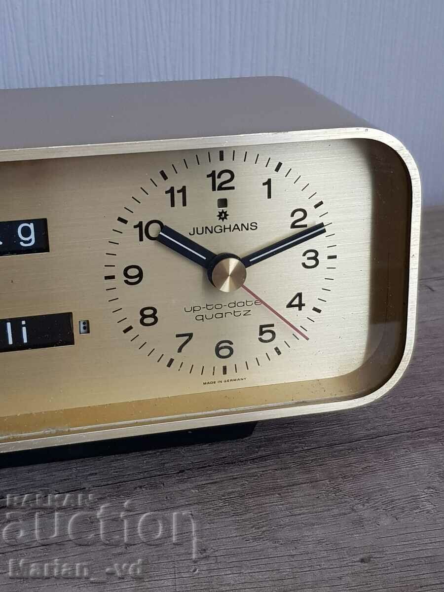 Auction Old Junghans desk clock WITH MONTH DATE AND DAY Auction Old Junghans desk clock WITH MONTH DATE AND DAY