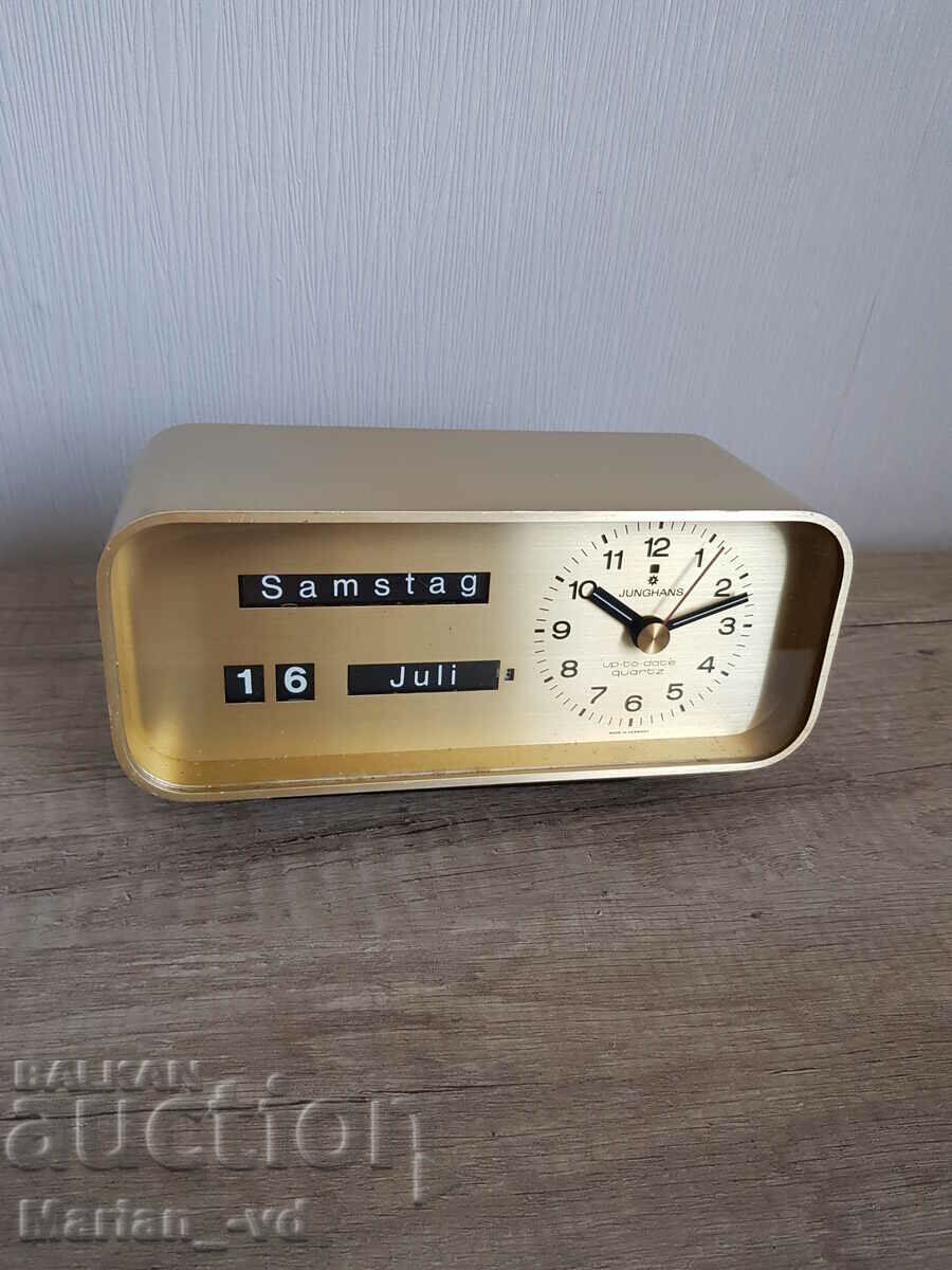 Old Junghans desk clock WITH MONTH DATE AND DAY