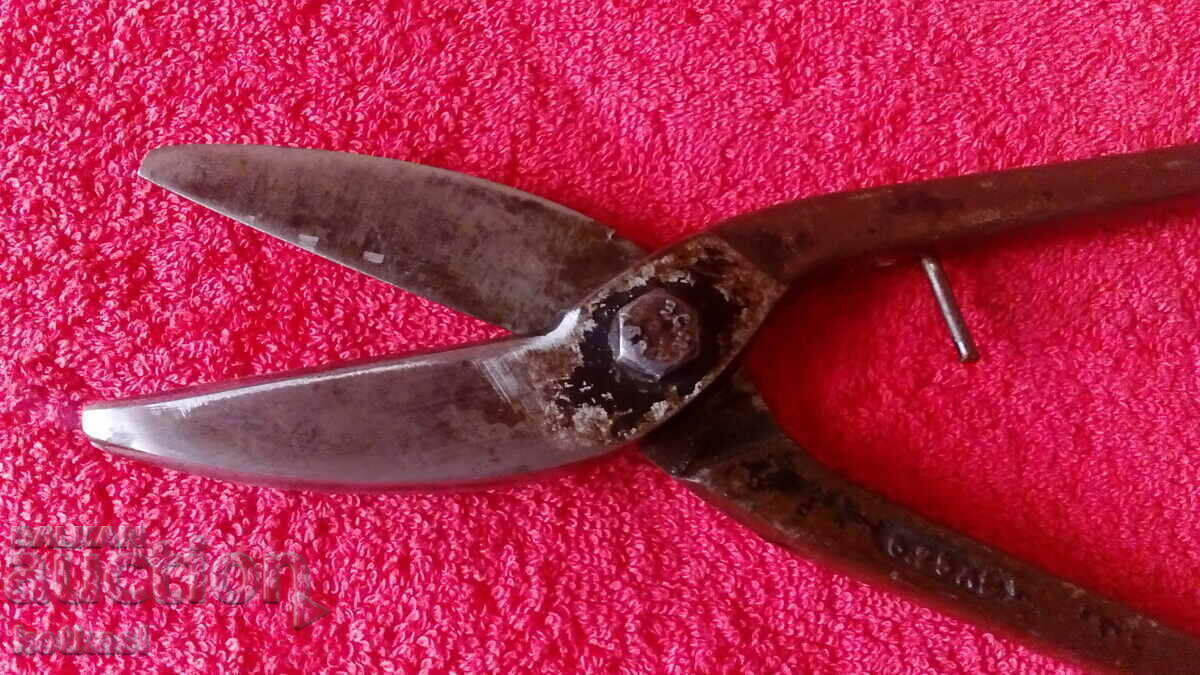 Old forged Bulgarian metal sheet metal scissors - 7 Old forged Bulgarian metal sheet metal scissors - 7