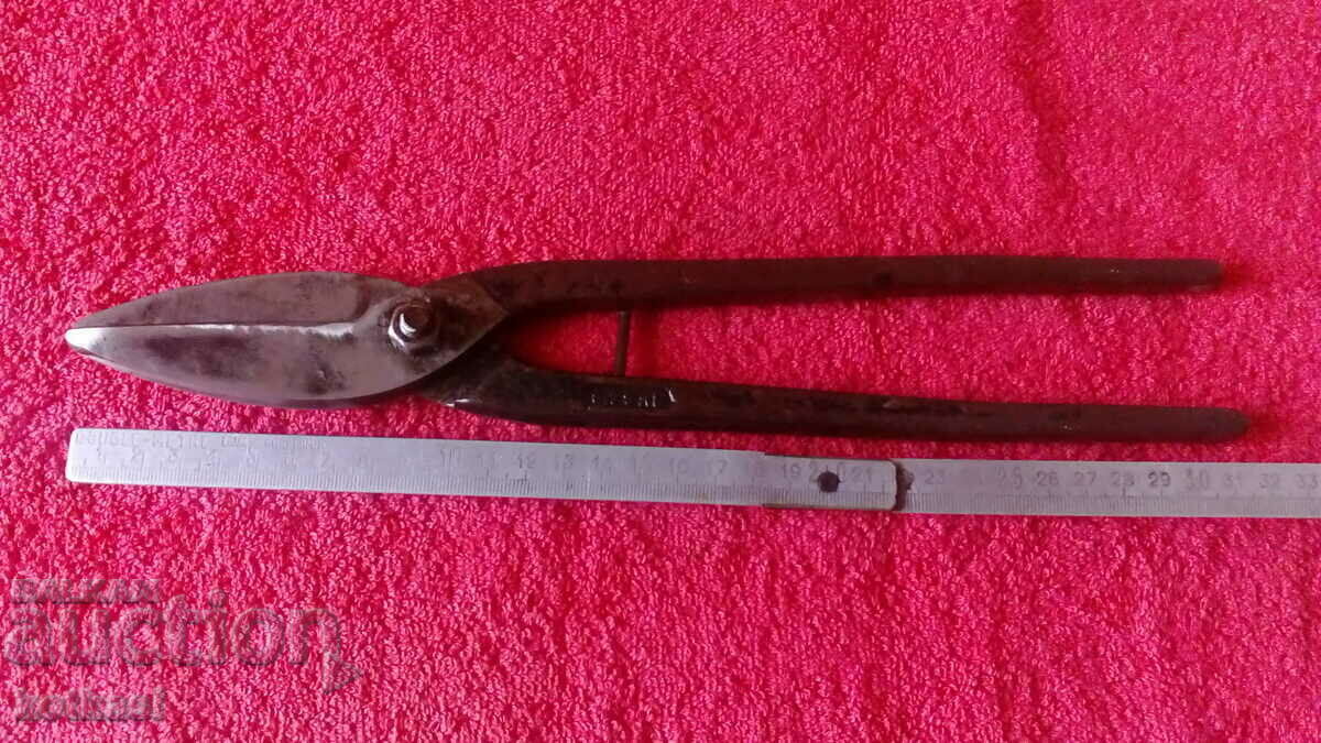 Old forged Bulgarian metal sheet metal scissors Old forged Bulgarian metal sheet metal scissors