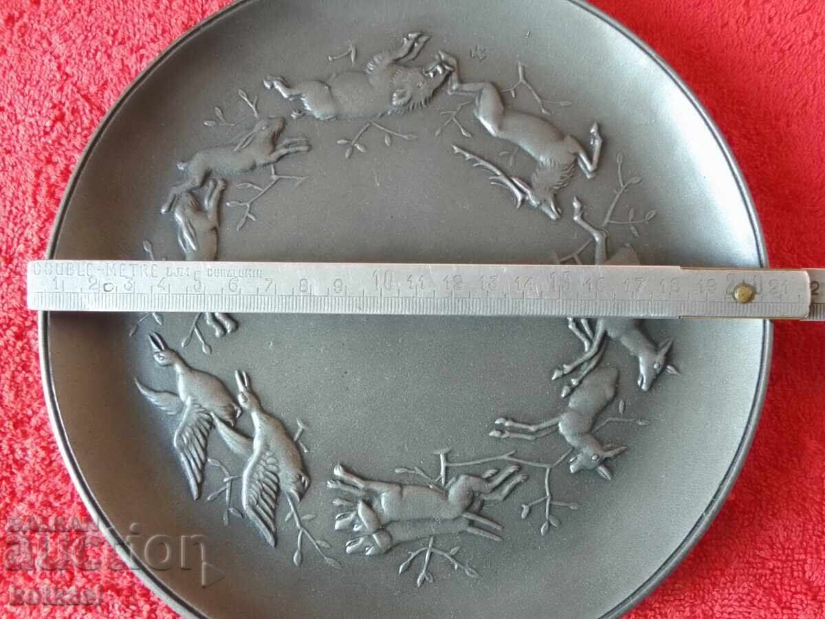 Old metal sign Hunting Game Boar Roe Dog markings - 5