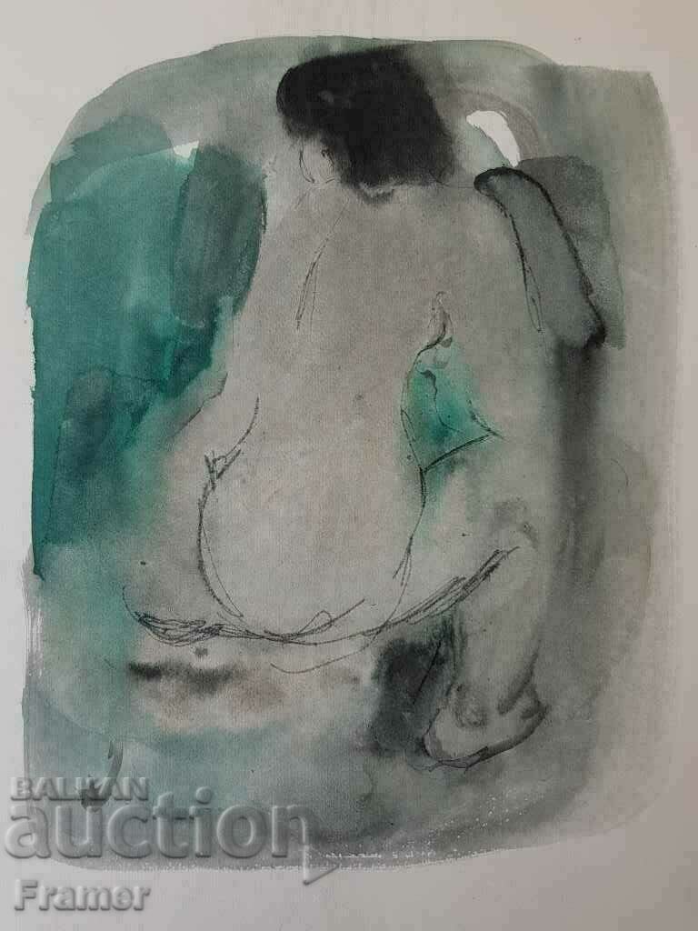 Дечко Узунов 1899/1986 акварел Голо тяло сертификат ОРИГИНАЛ с цена 1699.00 лв. | € 868.68 Дечко Узунов 1899/1986 акварел Голо тяло сертификат ОРИГИНАЛ с цена 1699.00 лв. | € 868.68