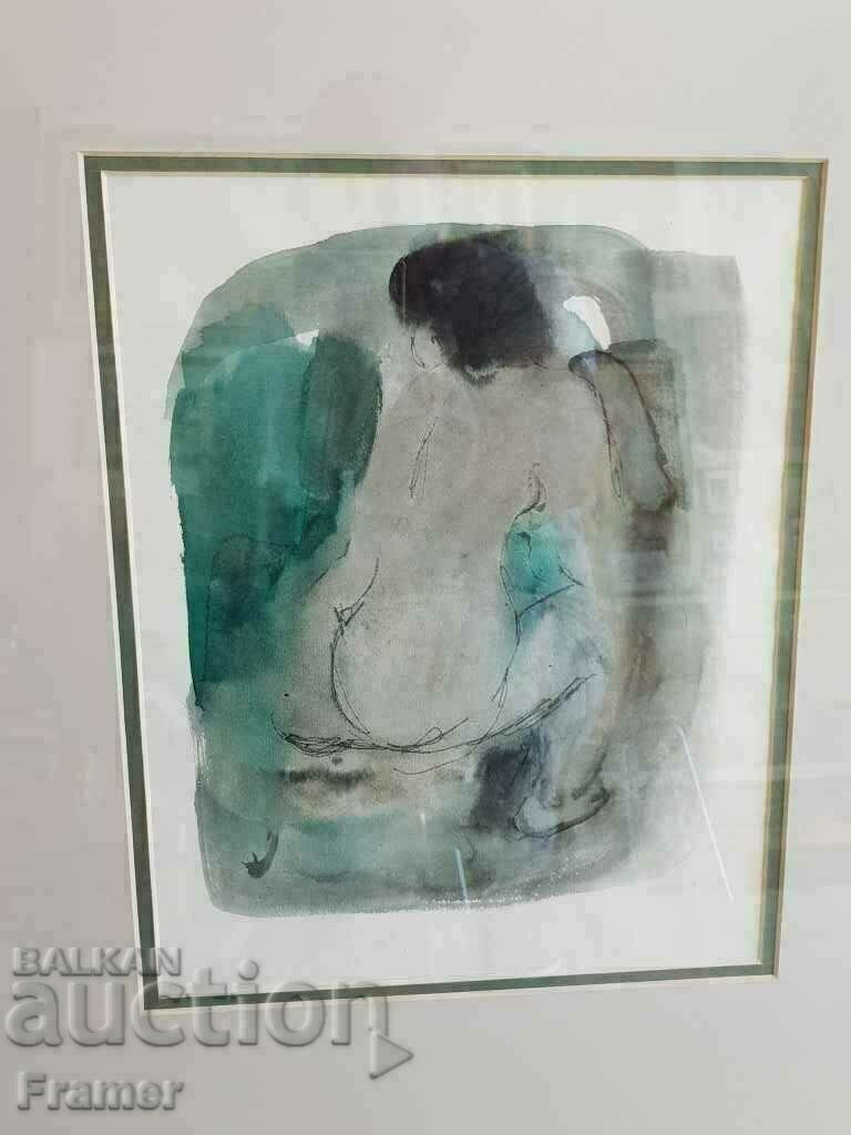 Аукцион Дечко Узунов 1899/1986 акварел Голо тяло сертификат ОРИГИНАЛ Аукцион Дечко Узунов 1899/1986 акварел Голо тяло сертификат ОРИГИНАЛ