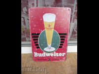 Метална табела бира Будвайзер Budweiser реклама бирен фест