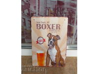 Метална табела бира Боксер куче Boxer за истински мъже преми
