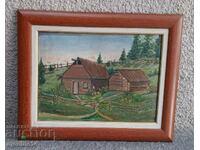 картина, масло на картон