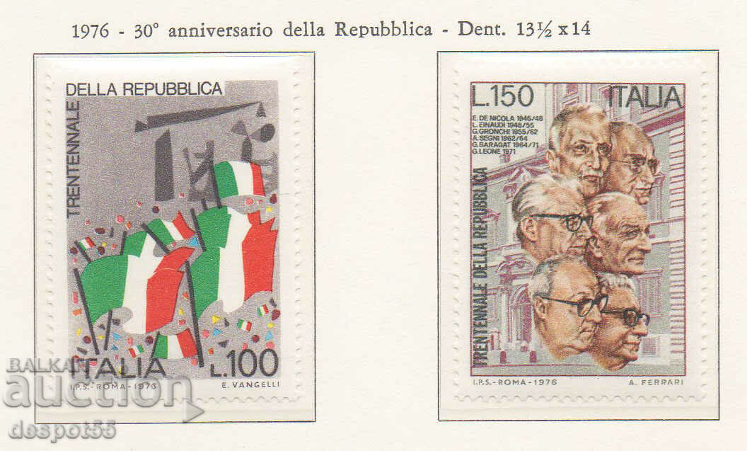 1976. Ιταλία. 30η επέτειος της Ιταλικής Δημοκρατίας.