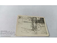 Photo Samokov Woman with a retro bicycle 1953