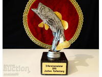 Στατουέτα Ψάρι από κασσίτερο, μαρμάρινο βάθρο 620 γρ