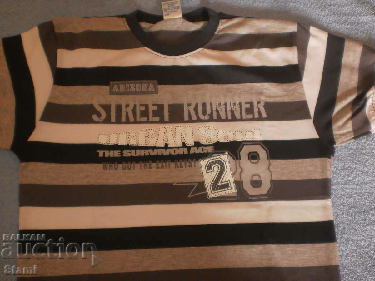 T-shirt for a 10 year old boy in stripes with price 7.00 BGN | € 3.58