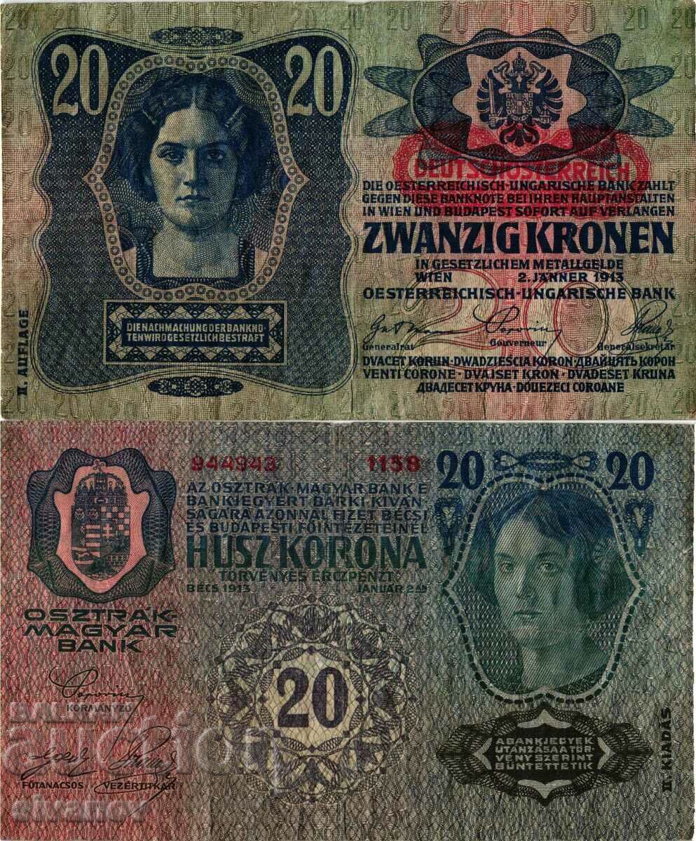 Austria 20 Krone overprint 1919 #4312