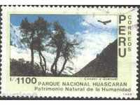 Marca ștampilată Trees National Park 1989 din Peru