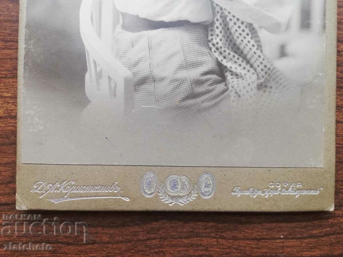 Auction Old cardboard photo - studio Dimitar Karastoyanov Auction Old cardboard photo - studio Dimitar Karastoyanov