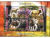 Клеймован блок Фауна Африкански животни 2013 от Джибути