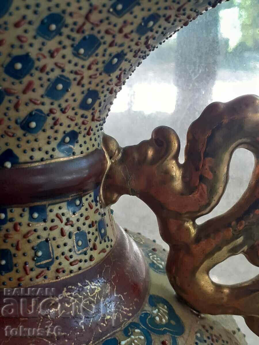 Large old Satsuma vase, hand painted, Satsuma gilt - 5 Large old Satsuma vase, hand painted, Satsuma gilt - 5