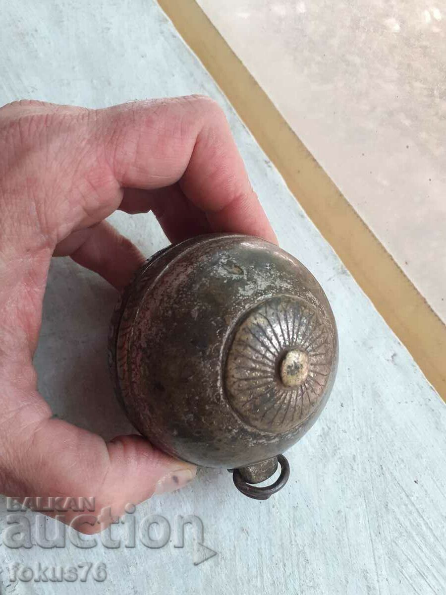 Auction  Unique old Ottoman bronze container for gunpowder or other