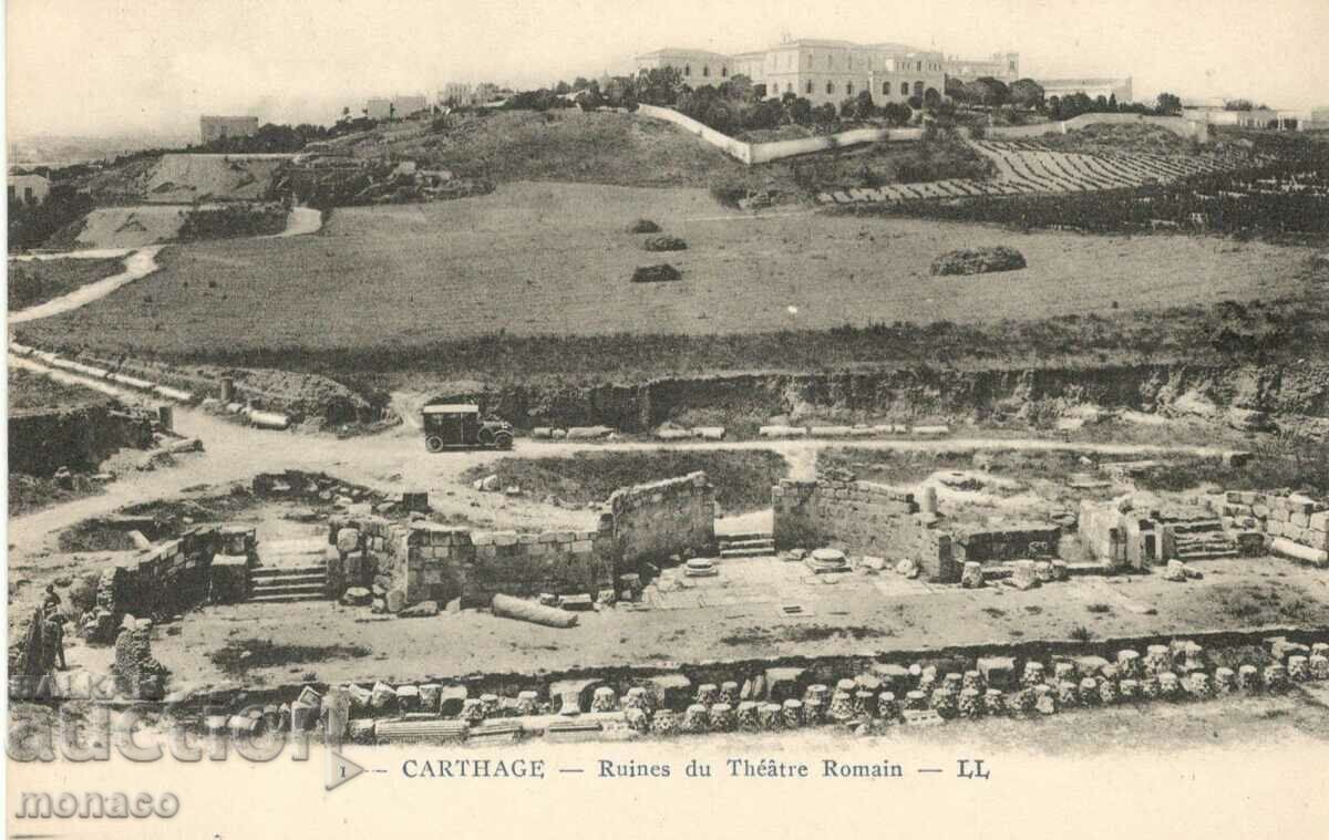 Παλιά καρτ ποστάλ - Καρχηδόνα, ερείπια ενός ρωμαϊκού θεάτρου