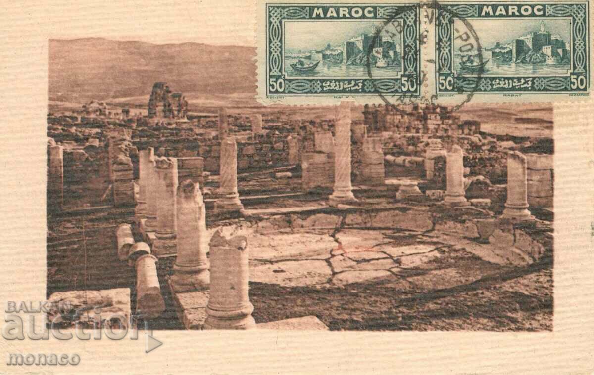 Стара картичка - Мароко , Римски руини