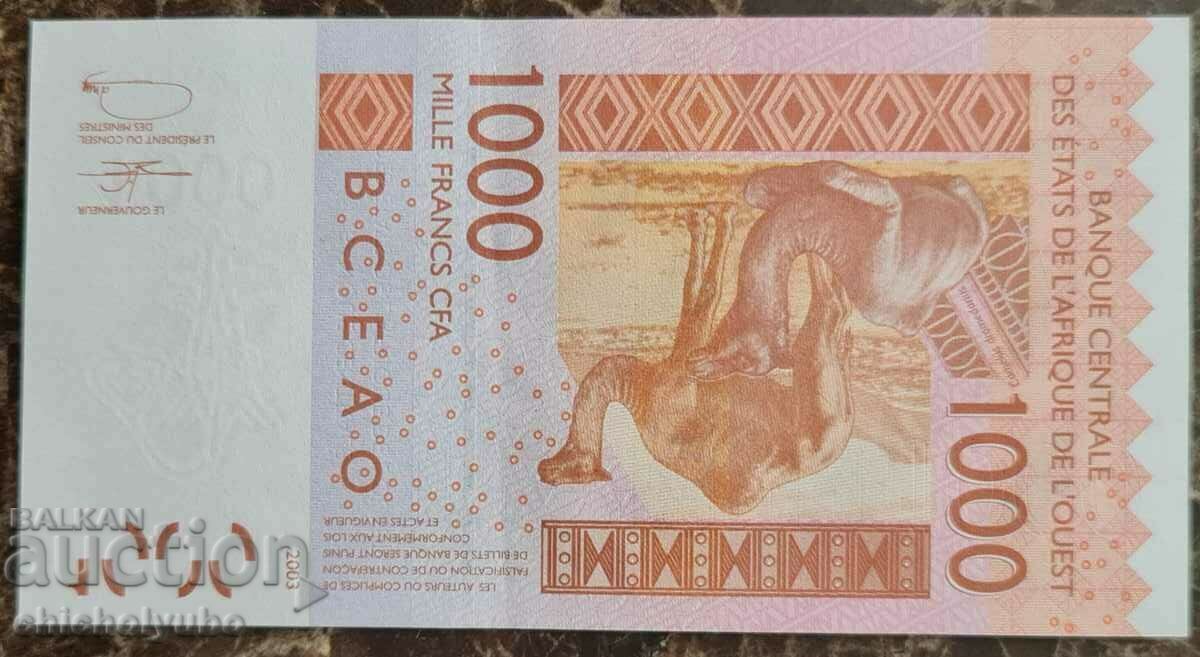 Σενεγάλη 1000 φράγκα με τιμή 22.00 BGN | € 11.25 Σενεγάλη 1000 φράγκα με τιμή 22.00 BGN | € 11.25