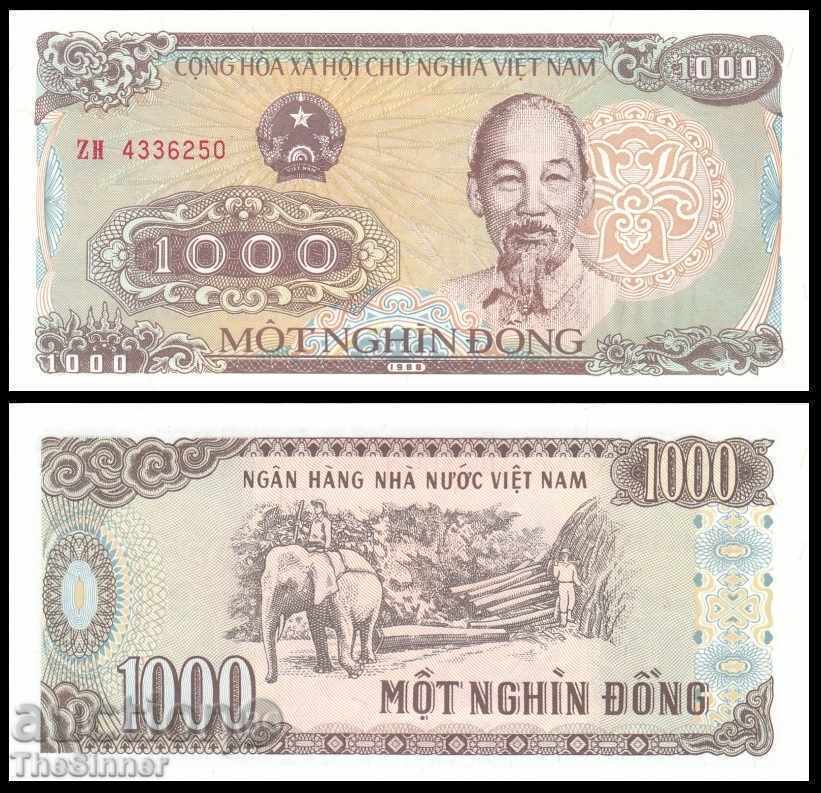 ВИЕТНАМ 1000 Донги VIETNAM 1 000 Dong, P106, 1988 UNC