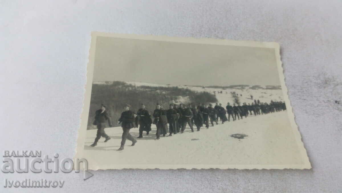 Photo Military column in winter