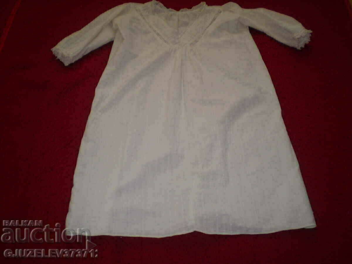 19th century women's shirt nightgown cotton edging with lace - 6 19th century women's shirt nightgown cotton edging with lace - 6