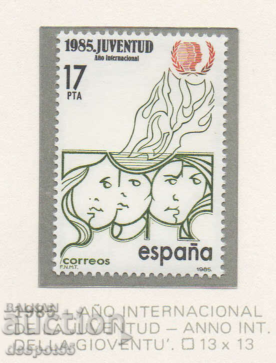 1985. Spain. International Year of Youth.