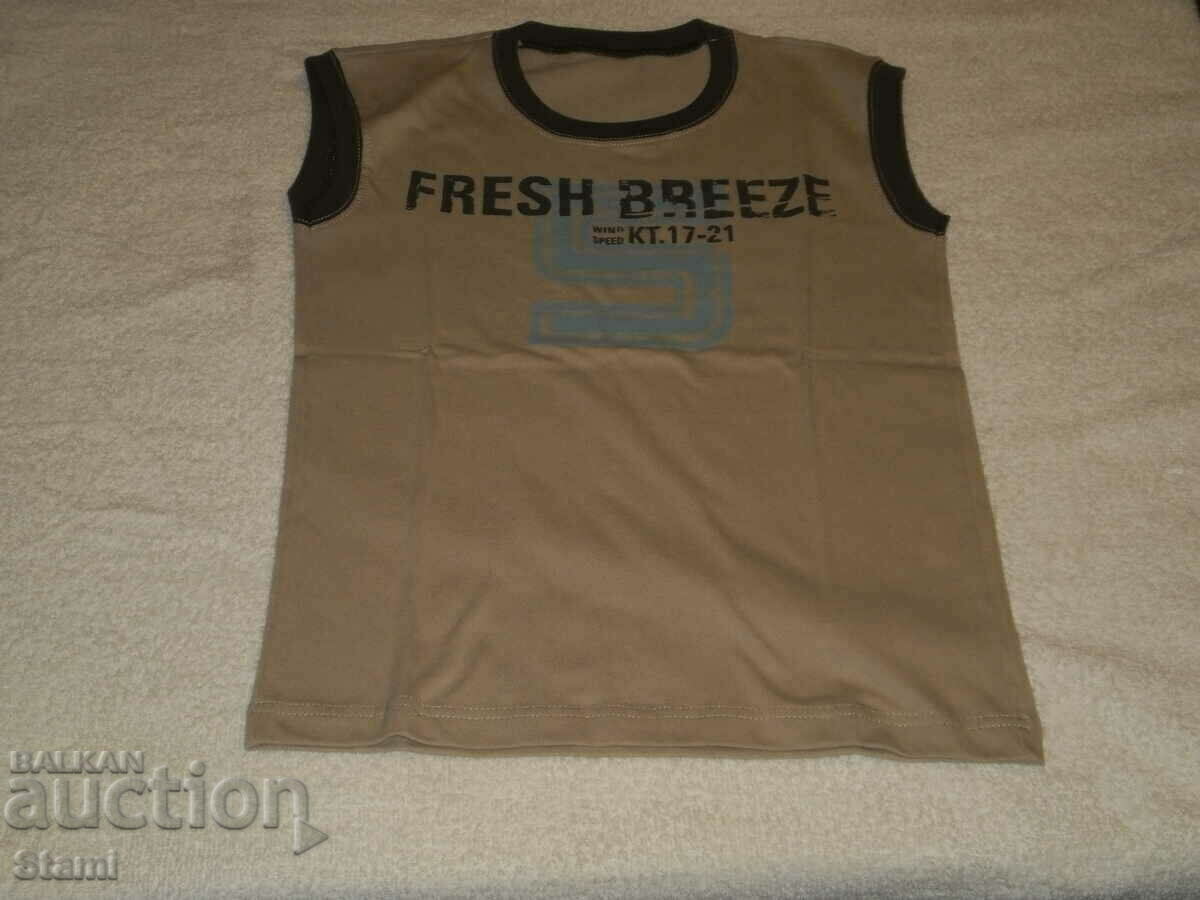 Brown children's printed tank top, new, size 134