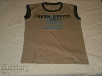 Brown children's printed tank top, new, size 140