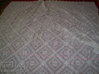 1950s Extra Large White Hand Knitted Bedspread