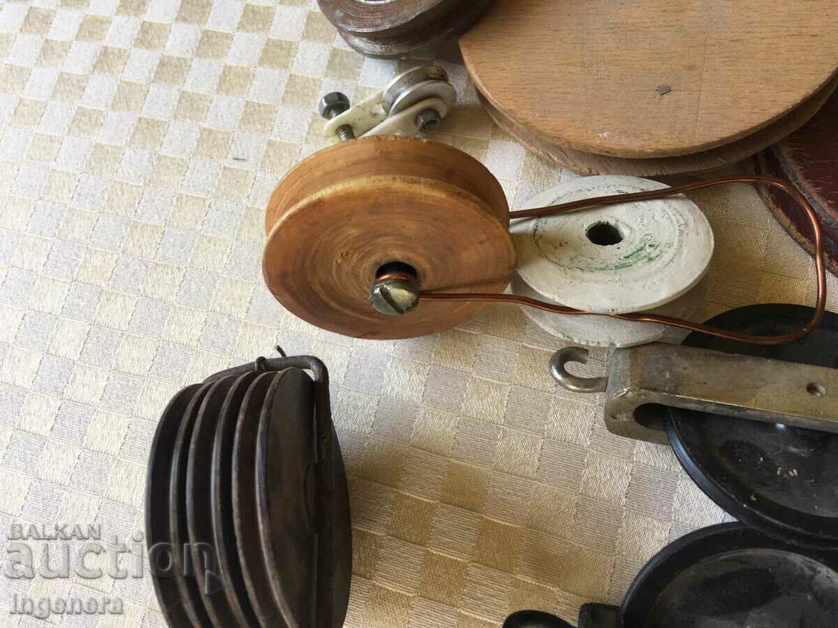 LOT REELS REELS METAL WOOD BRASS - 6 LOT REELS REELS METAL WOOD BRASS - 6