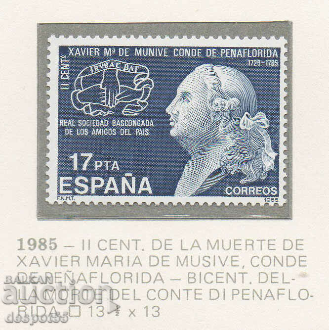 1985. Spain. Xavier Maria Idiaguez, Count of Penaflorida.