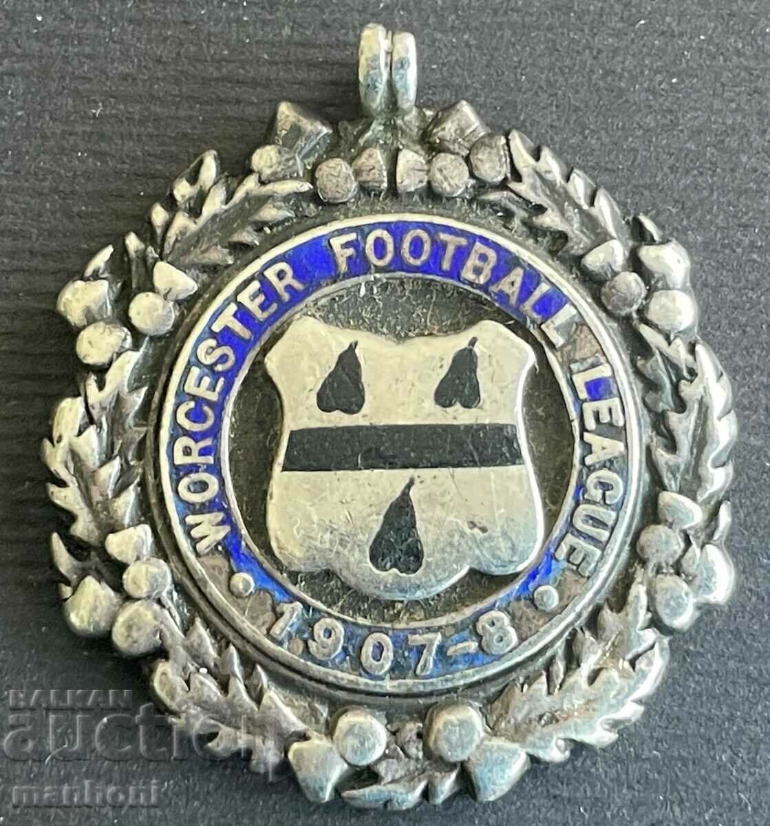 5180 Medalia de fotbal din Anglia Worcester Football League 1907-1908
