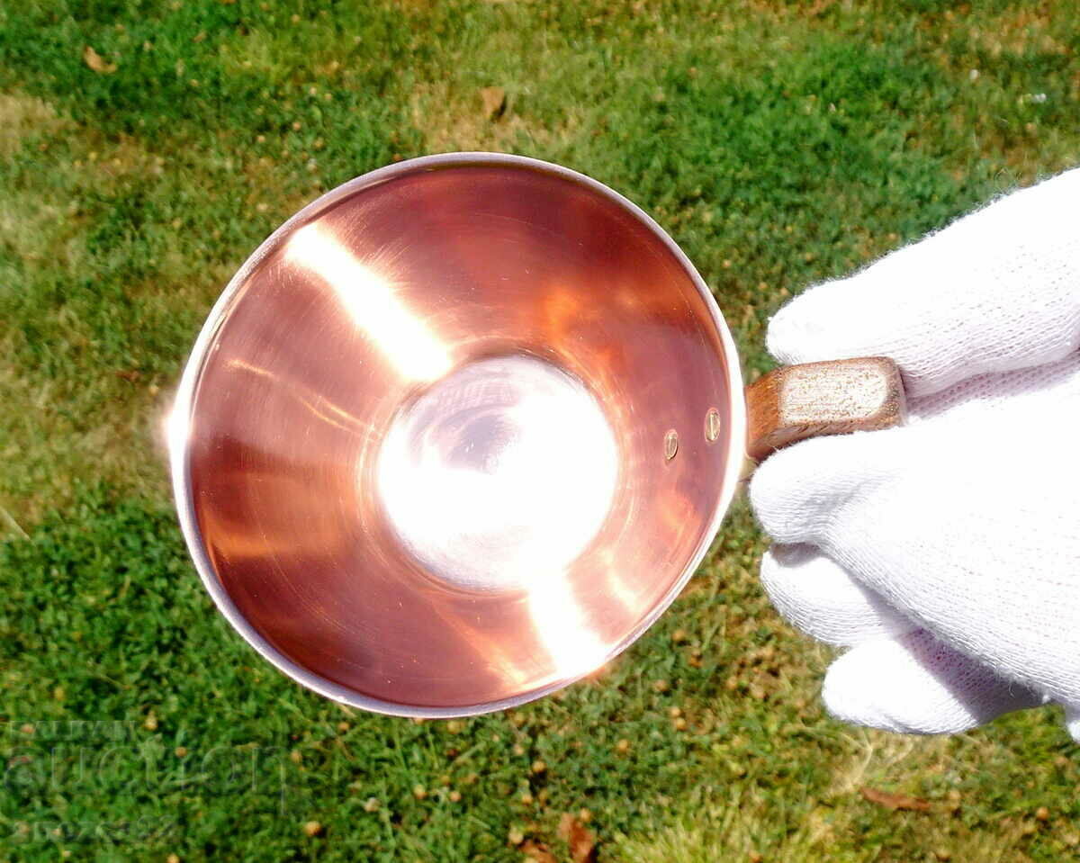 Auction  Copper cup, pure red copper, natural wood