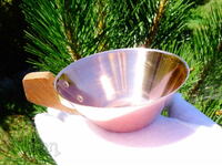 Χάλκινο φλιτζάνι, καθαρός κόκκινος χαλκός, φυσικό ξύλο