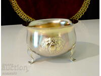 Silver-plated brass sugar bowl, fruits.