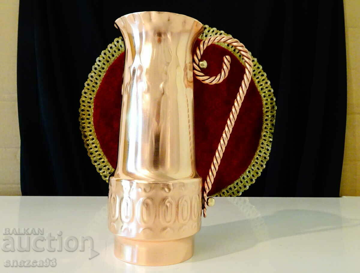 Auction  Craftsman copper jug, mug.