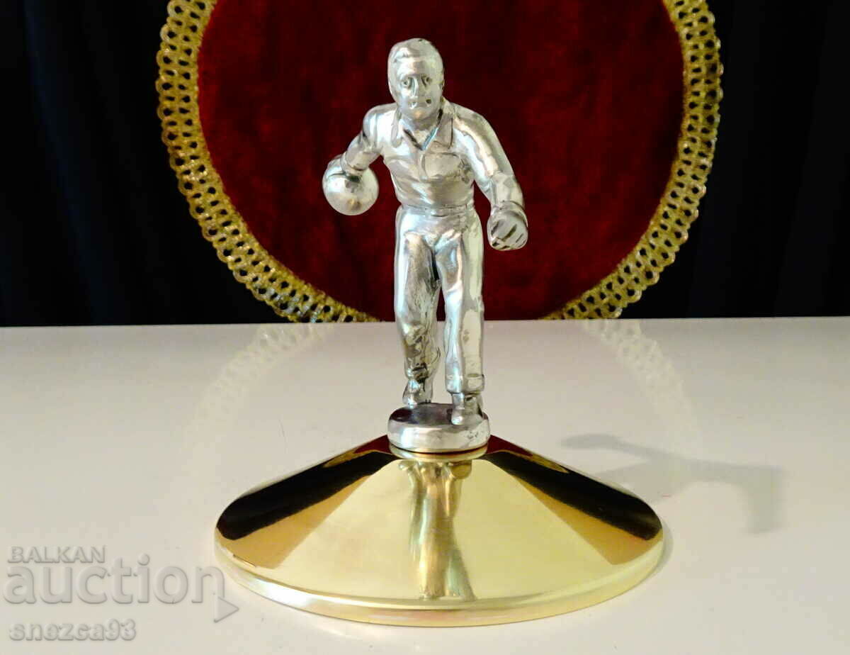 Statuette, bowling figure made of pewter, bronze with price 46.00 BGN | € 23.52