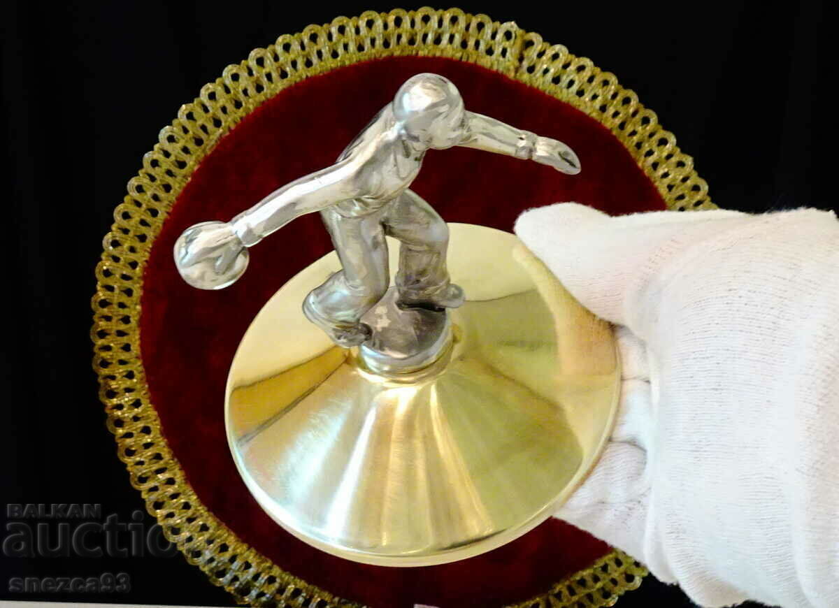 Statuette, bowling figure made of pewter, bronze - 5