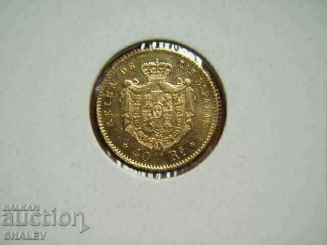 Delivery of 40 Reals 1864 Spain - AU (gold)