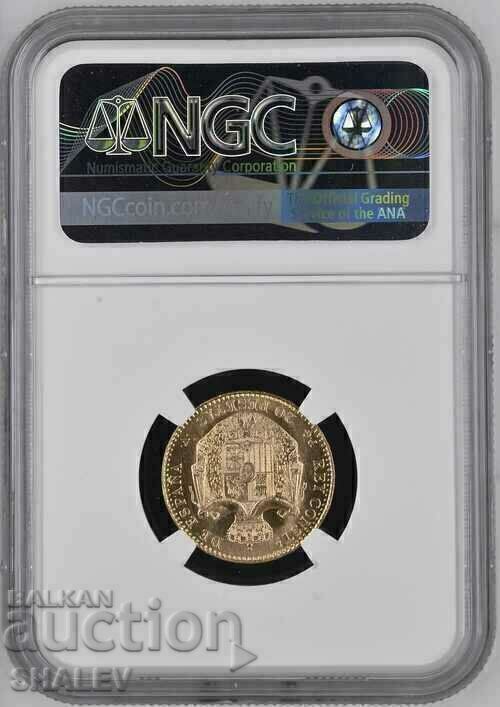 Delivery of 20 Pesetas 1887 Spain (19*62) Spain - NGC MS66 (Gold)